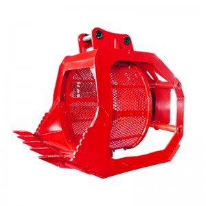 360° Rotary Screening Bucket  for the Selection of Natural Materials